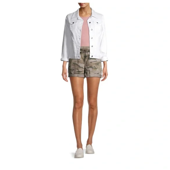 Time and Tru Women's Knit Shorts. Color: Grey Camo - Picture 2 of 6